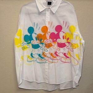Disney Bershka Colorful Graphic Button up